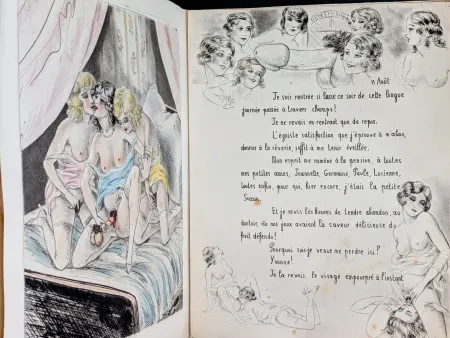 Sem Técnica Courbouleix - Léon COURBOULEIX (auteur et illustrateur)  - SUZON EN VACANCES. Journal secret d'une jeune fille. Aux dépens des Amis de Cupidon, s.d. (vers 1935, Atelier de Léon Courbouleix)  