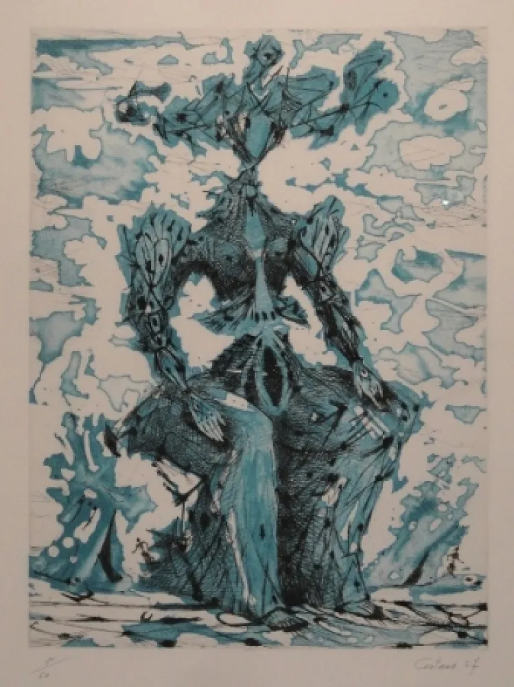 Água-Forte Coutaud - Femme assise