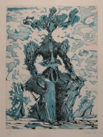 Água-Forte Coutaud - Femme assise