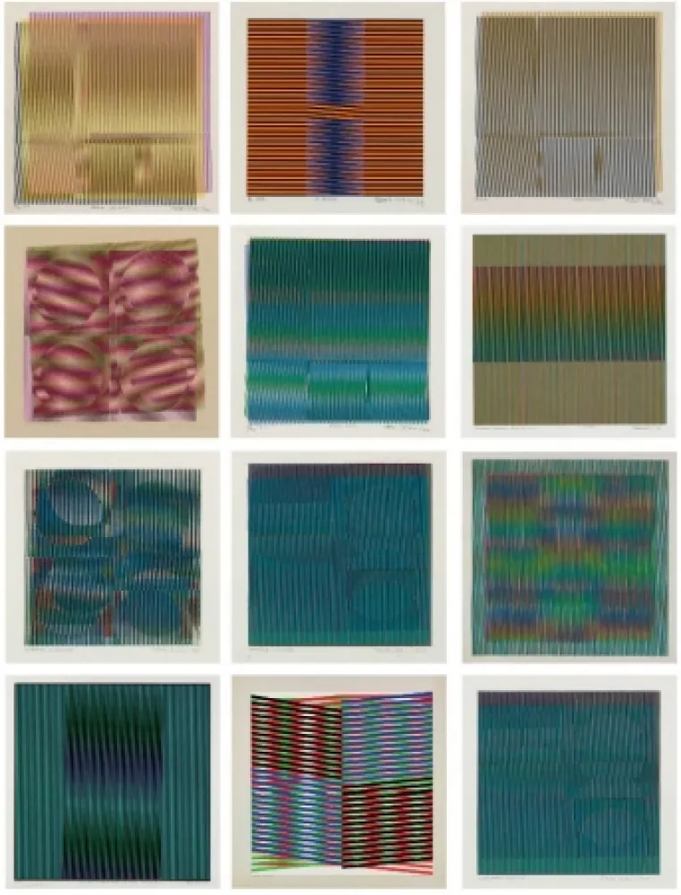 Serigrafia Cruz-Diez - Grupo de 15 Serigrafías sobre papel 