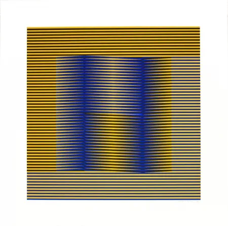 Serigrafia Cruz-Diez - Induction Chromatique (Blue & Yellow) 