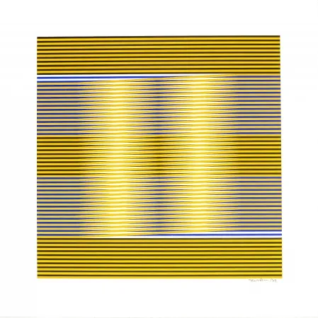 Serigrafia Cruz-Diez - Induction Chromatique (Blue & Yellow) 