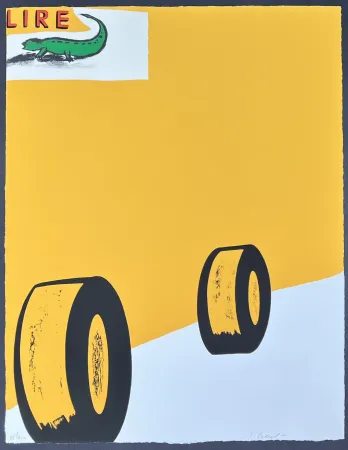 Litografia Cucchi - Enzo Cucchi (1949) - Lire - Color lithograph on wove paper - 2001