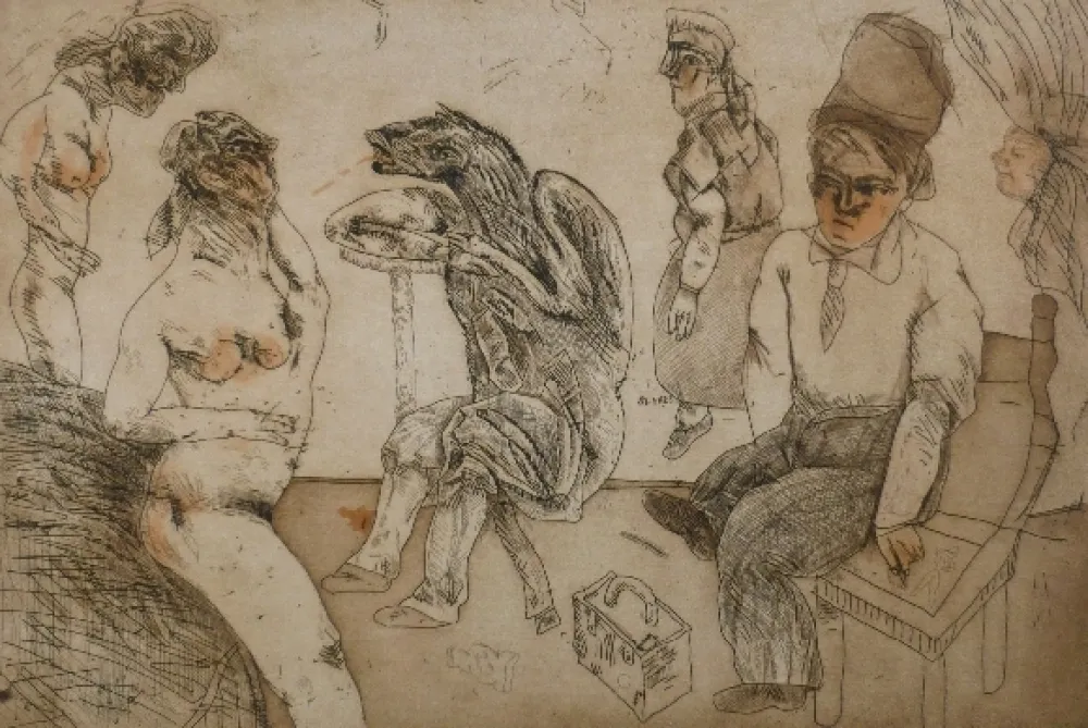 Água-Forte E Água-Tinta Cuevas - Autorretrato en Blanes