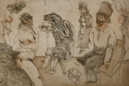 Água-Forte E Água-Tinta Cuevas - Autorretrato en Blanes