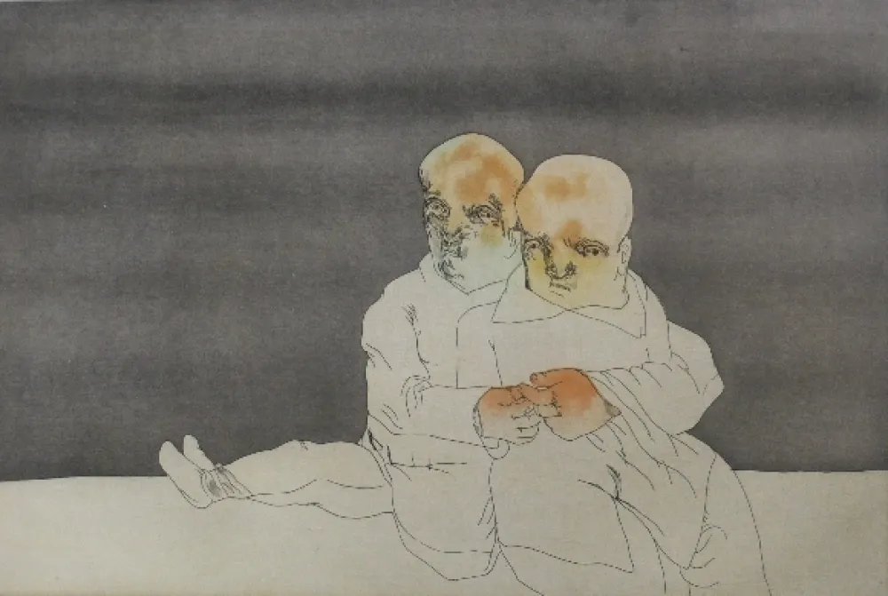 Água-Forte E Água-Tinta Cuevas - Pareja en el mar