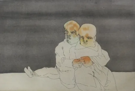 Água-Forte E Água-Tinta Cuevas - Pareja en el mar