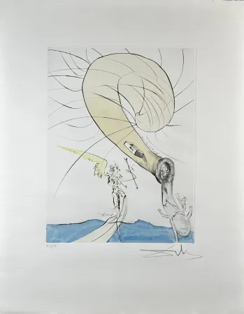 Gravura Dali - After 50 Years of Surrealism Freud With Snail Head