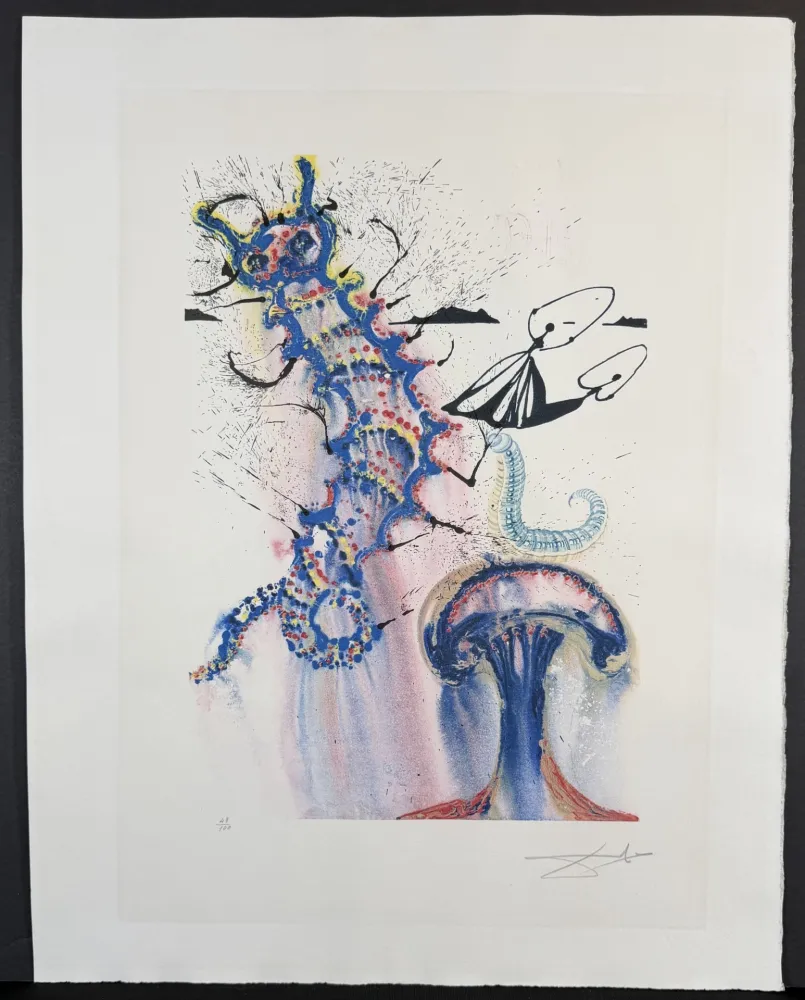 Gravura Dali - Alice in Wonderland Advice from a Caterpillar