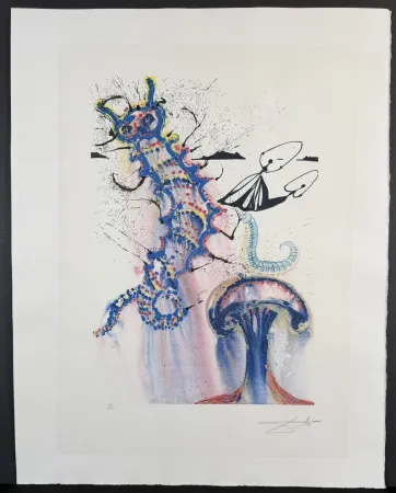 Gravura Dali - Alice in Wonderland Advice from a Caterpillar