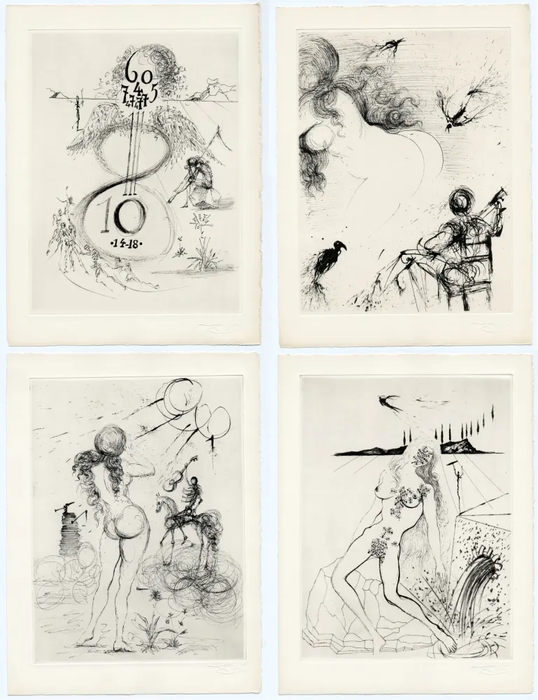 Livro Ilustrado Dali - Apollinaire : POÈMES SECRETS. Avec 18 gravures originales de Salvador Dali (1967)