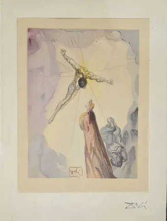 Xilogravura Dali - Apparition du Christ
