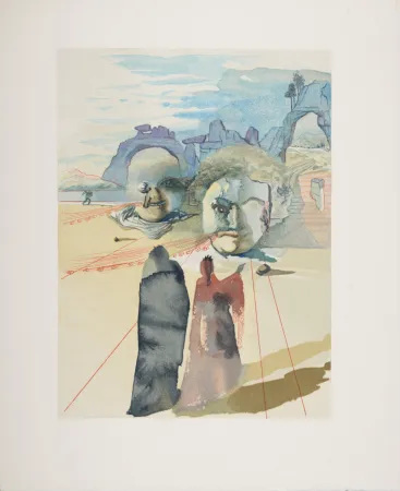 Xilogravura Dali - Avarice et Prodigalite, 1963