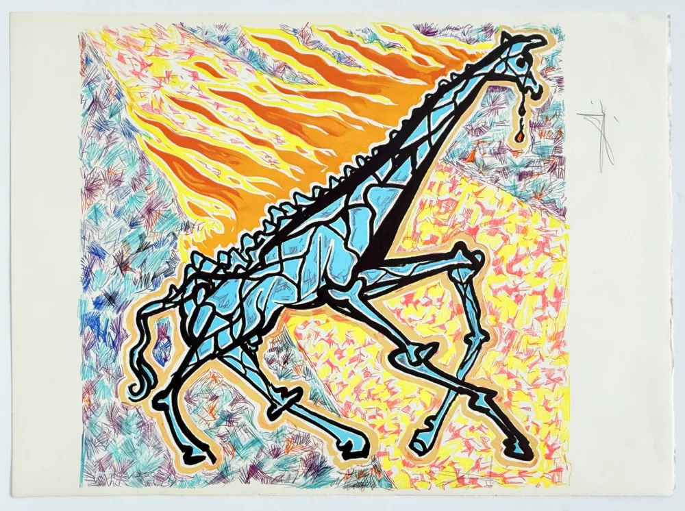 Litografia Dali - Burning Giraffe