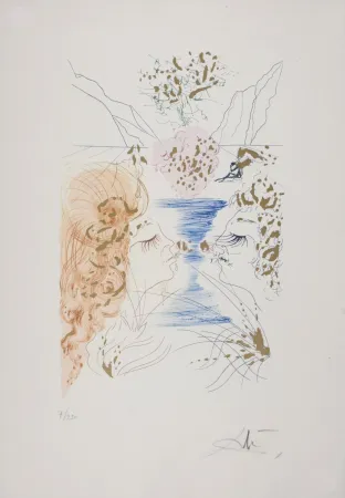 Gravura Dali - Cantique des Cantiques : Le Baiser, 1971 - Hand-signed