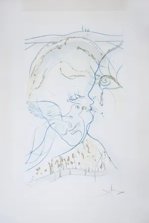 Gravura Dali - Cantique des Cantiques : Les Yeux de colombe de la Mariée, 1971 - Hand-signed