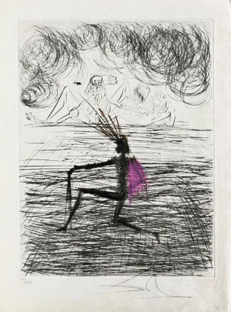 Água-Forte Dali - Chevalier à genou