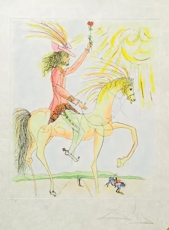 Água-Forte Dali - Chevalier a la rose