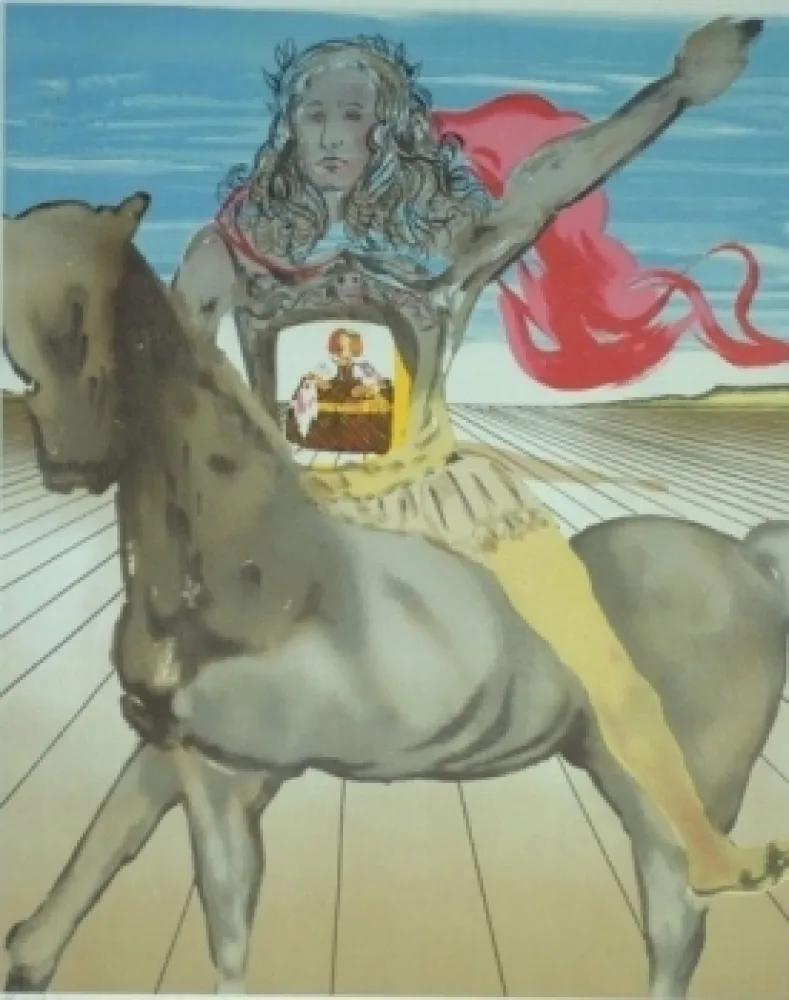 Litografia Dali - Chevalier surréaliste (Hommage à Velasquez)