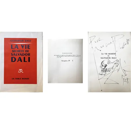 Livro Ilustrado Dali - DALI LA VIE SECRÈTE DE SALVADOR DALI (1952) : le n°1 avec dessin original