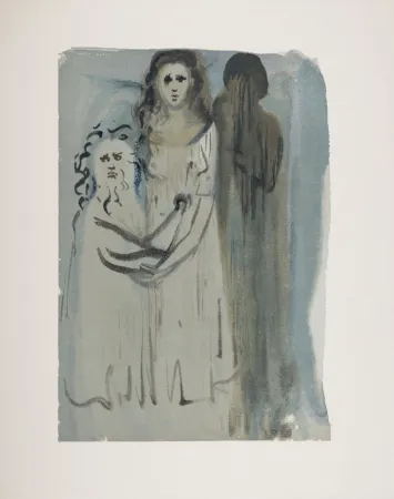 Xilogravura Dali - Dans la fumée des Coléreux, 1963