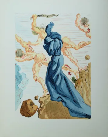 Xilogravura Dali - Divine Comédie, Enfer 15, Les margelles de Phlégéthon