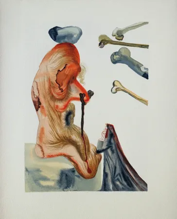 Xilogravura Dali - Divine Comédie, Enfer 18, Les trompeurs