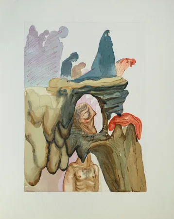Xilogravura Dali - Divine Comédie, Enfer 22, Les prévaricateurs