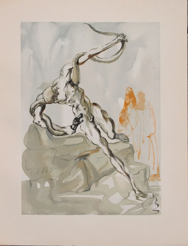 Xilogravura Dali - Divine Comédie, Enfer 24, Les voleurs