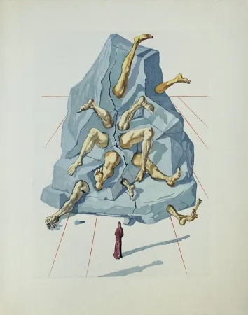 Xilogravura Dali - Divine Comédie, Enfer 26, Les habitants de Prato