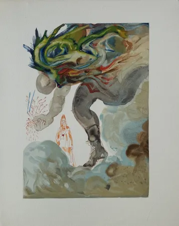 Xilogravura Dali - Divine Comédie, Enfer 31, Les géants