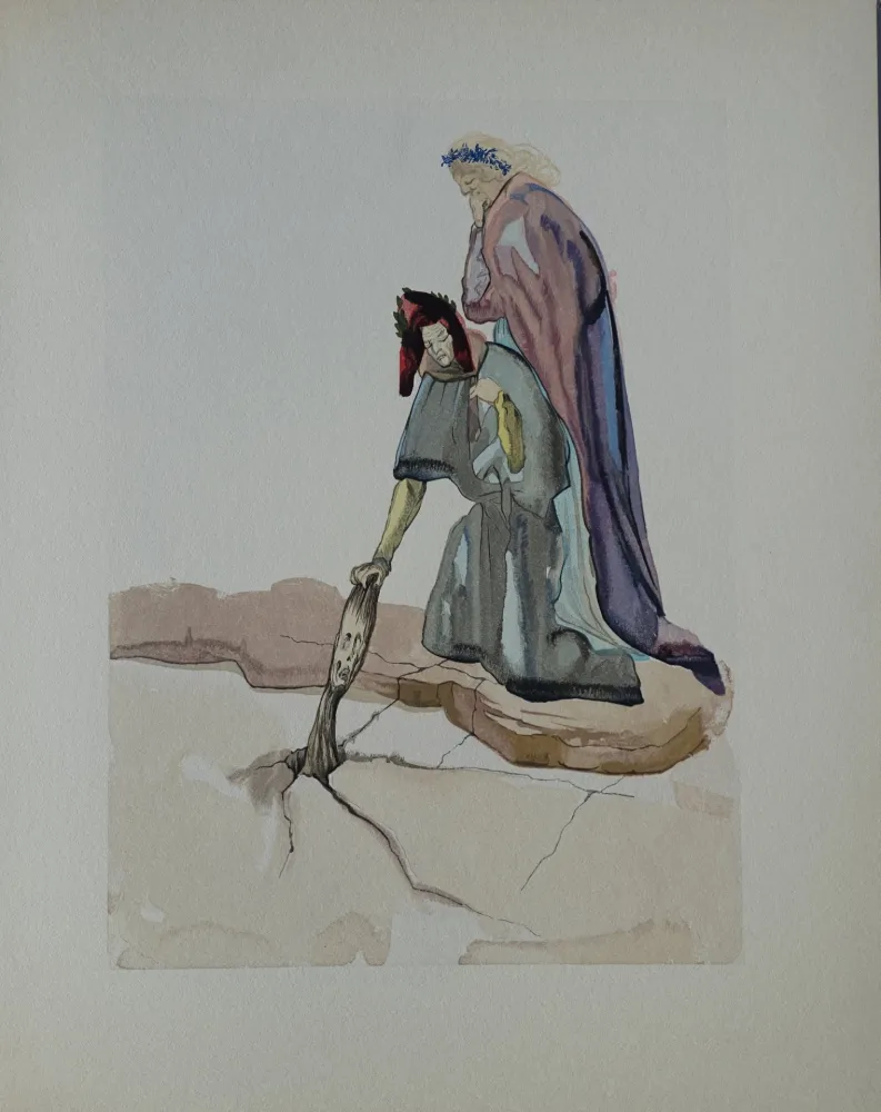 Xilogravura Dali - Divine Comédie, Enfer 32, Les traitres envers leur patrie