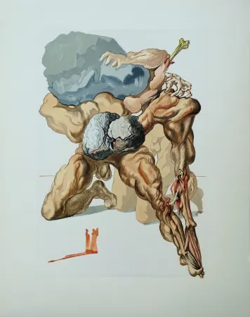 Xilogravura Dali - Divine Comédie, Enfer 7, Les avares et les prodigues