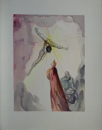 Xilogravura Dali - Divine Comédie, Paradis 14, Apparition du Christ
