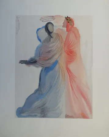 Xilogravura Dali - Divine Comédie, Paradis 18, La splendeur de Béatrice