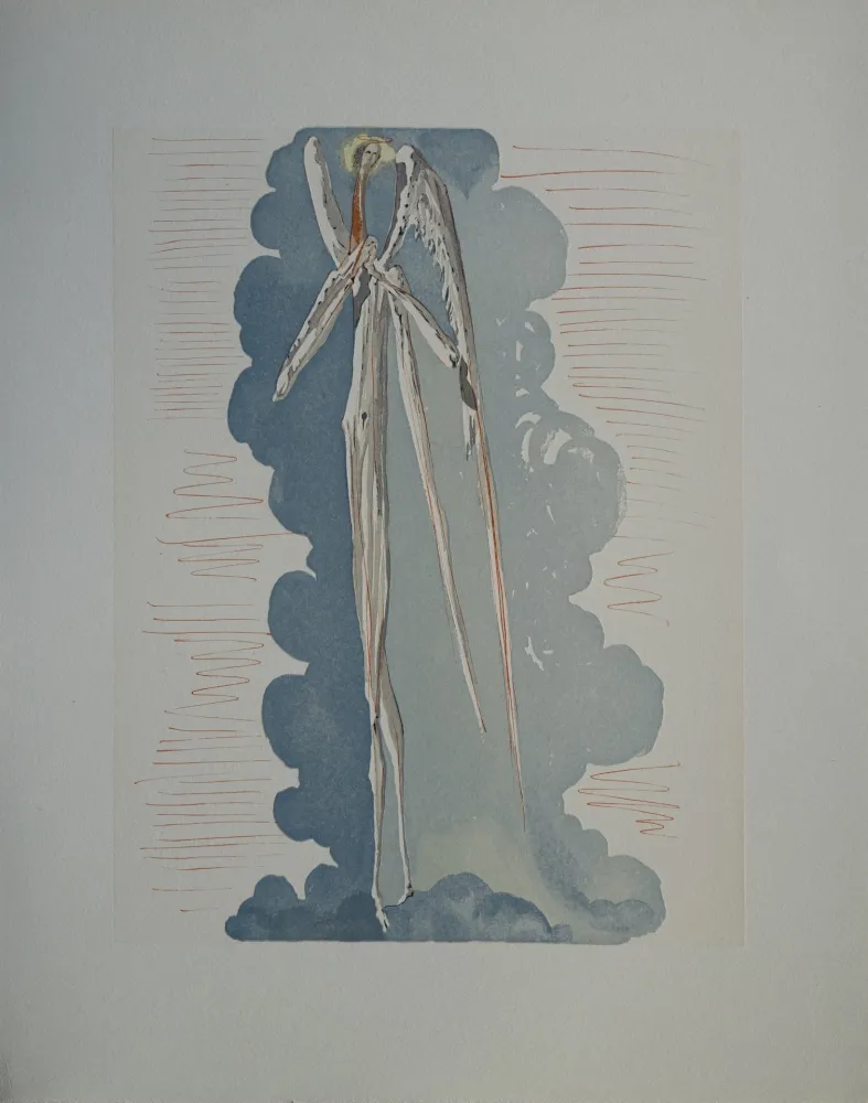 Xilogravura Dali - Divine Comédie, Paradis 22, L'ange du septième ciel