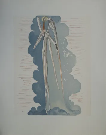 Xilogravura Dali - Divine Comédie, Paradis 22, L'ange du septième ciel