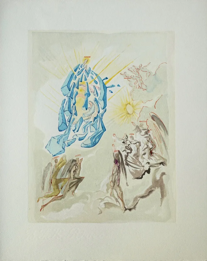Xilogravura Dali - Divine Comédie, Paradis 26, Dante recouvre la vue