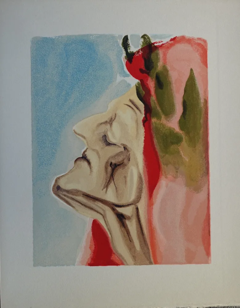 Xilogravura Dali - Divine Comédie, Paradis 7, Le doute de Dante