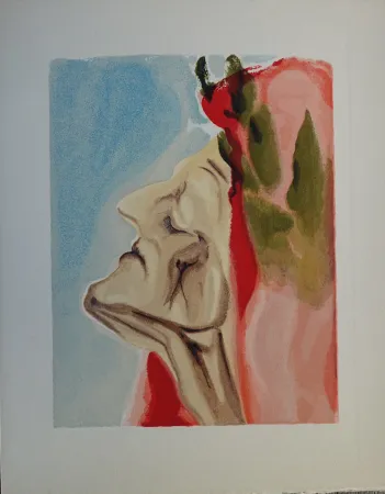 Xilogravura Dali - Divine Comédie, Paradis 7, Le doute de Dante