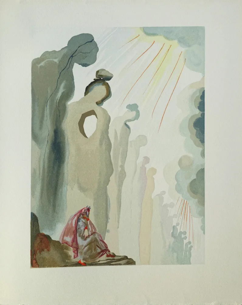 Xilogravura Dali - Divine Comédie, Purgatoire 13, La seconde corniche