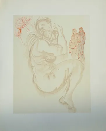 Xilogravura Dali - Divine Comédie, Purgatoire 19, Le songe de Dante