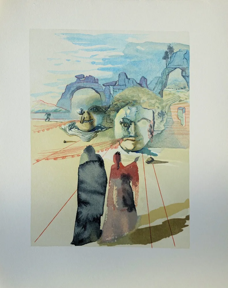 Xilogravura Dali - Divine Comédie, Purgatoire 20, Avarice et prodigalité