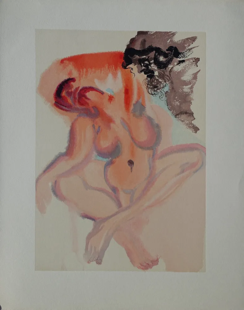 Xilogravura Dali - Divine Comédie, Purgatoire 3, Les indolents