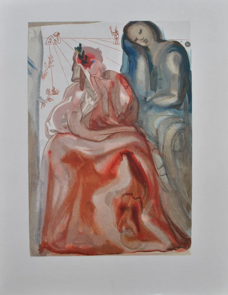 Xilogravura Dali - Divine Comédie, Purgatoire 31, La confession de Dante