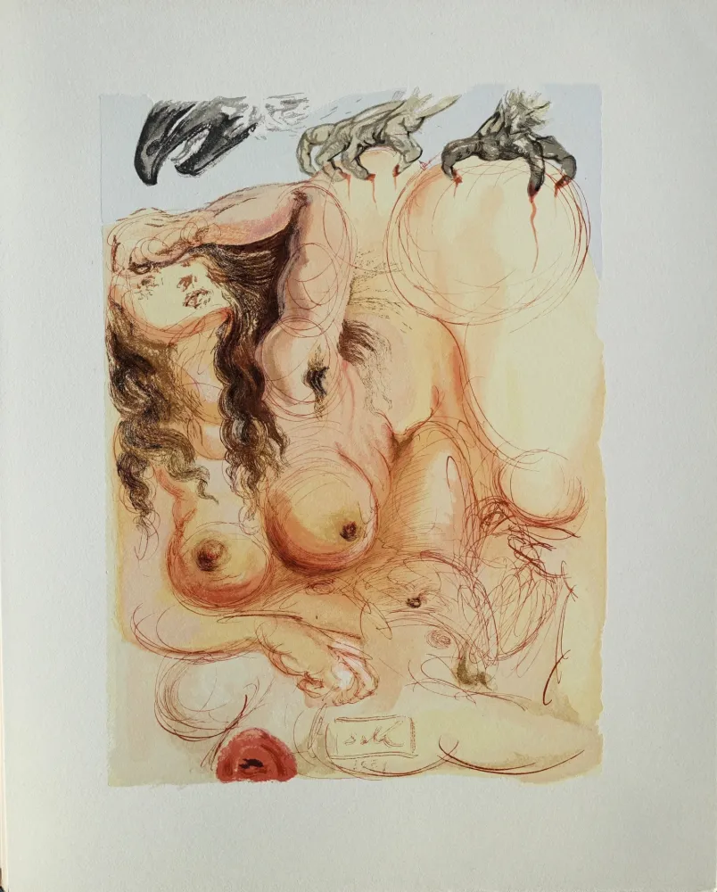 Xilogravura Dali - Divine Comédie, Purgatoire 9, Le songe