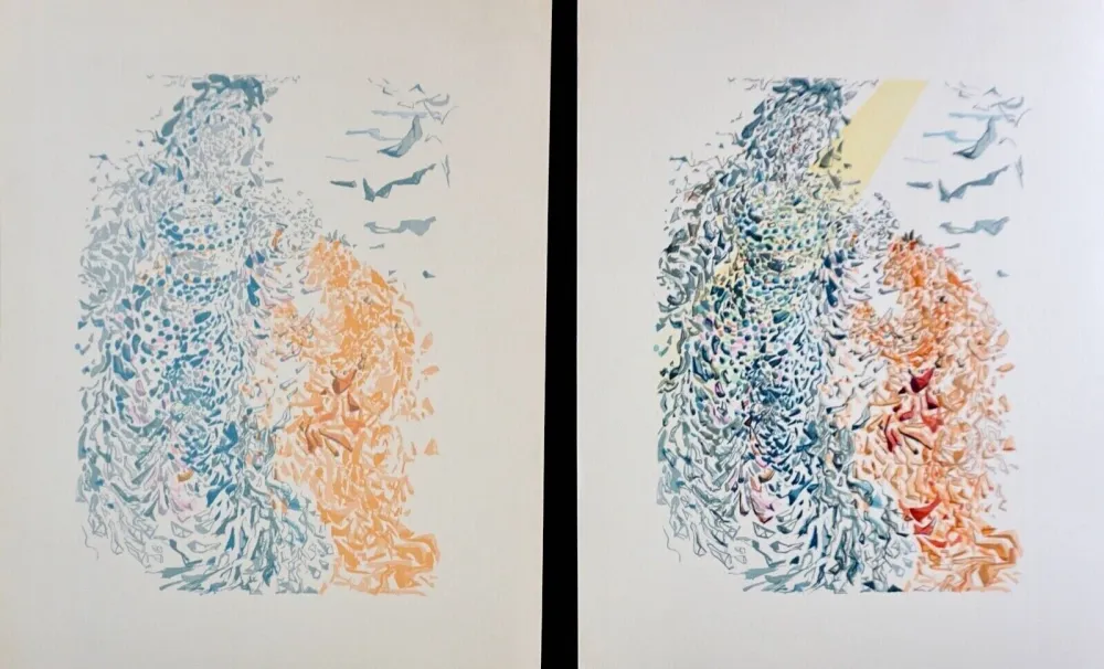 Xilogravura Dali - Divine Comedy Heaven Canto 14 Decomposition (2 Pieces)