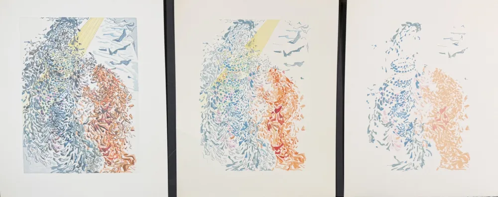 Xilogravura Dali - Divine Comedy Heaven Canto 14 Decomposition (3 Pieces)