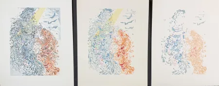 Xilogravura Dali - Divine Comedy Heaven Canto 14 Decomposition (3 Pieces)