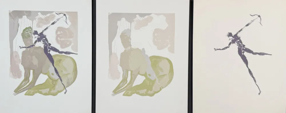Xilogravura Dali - Divine Comedy Hell Canto 12 Decomposition (3 Pieces)